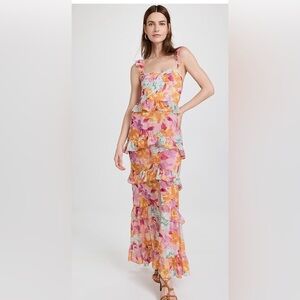 WAYF Women's with Love Tiered Maxi Dress - Pink Hibiscus. Only worn once.